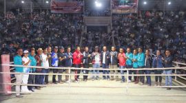 Foto: Bupati Rote Ndao Paulus Henuk,SH dan Forkompimda saat pembukaan Eksibisi Tinju Amatir antar Sasana Rote Ndao 2025 | Bidkom_DKISP Rote Ndao