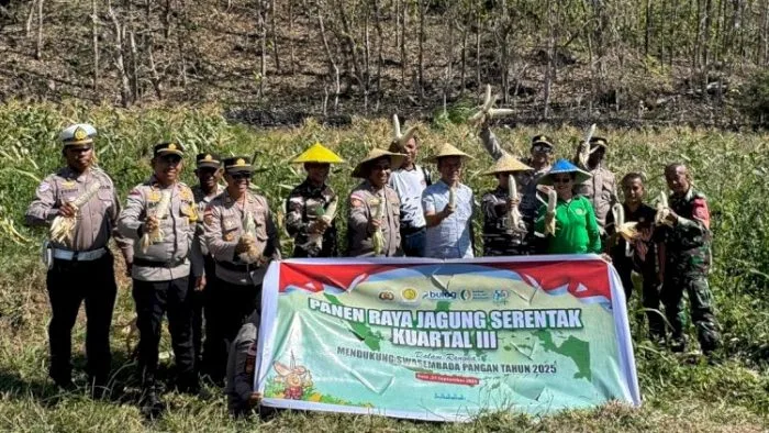 Panen Raya Jagung Kuartal III Dalam Rangka Ketahanan Pangan Program Asta Cita Pemerintah, Sabtu (27/09/2025) FOTO/humas_polres_rn