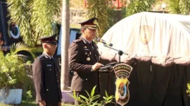 Kapolres Rote Ndao AKBP Mardiono.,S.ST.,M.K.P Menjadi Inspektur Upacara Pada Peringatan Hari Kesaktian Pancasila, Rabu (01/10/2025) | FOTO/humasPolresrotendao