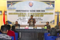 Bupati Rote Ndao Paulus Henuk membuka Forum Perangkat Daerah Penyusunan RKPD Kabupaten Rote Ndao Tahun 2027, Kamis (12/03/2026). FOTO: ROOL/Ho-PPID Utama_DKISP Rote Ndao