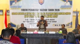 Bupati Rote Ndao Paulus Henuk membuka Forum Perangkat Daerah Penyusunan RKPD Kabupaten Rote Ndao Tahun 2027, Kamis (12/03/2026). FOTO: ROOL/Ho-PPID Utama_DKISP Rote Ndao
